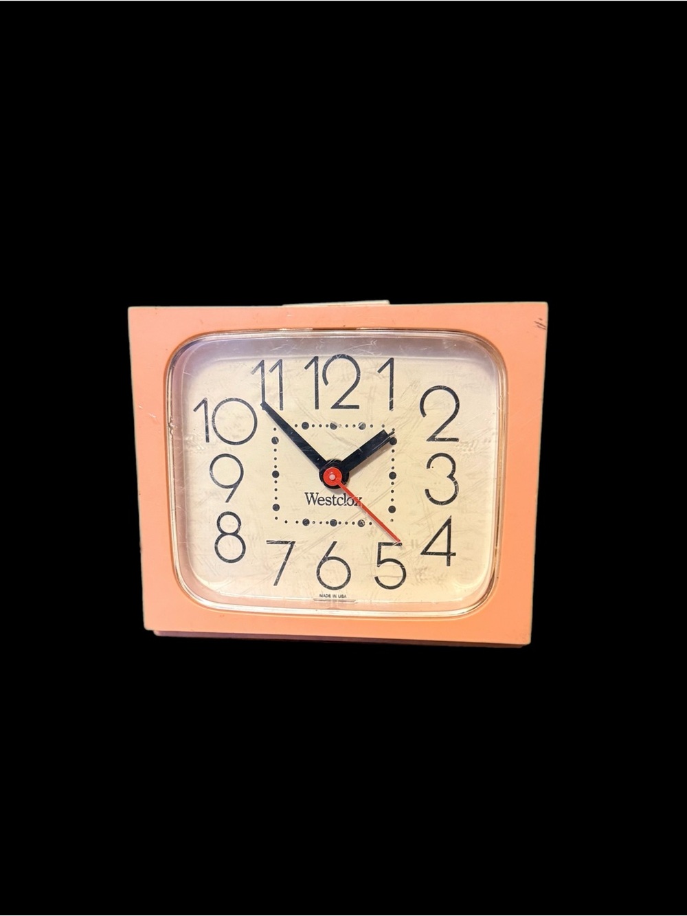Vintage Pink & White Dialite Westclox Clock Made in USA Working